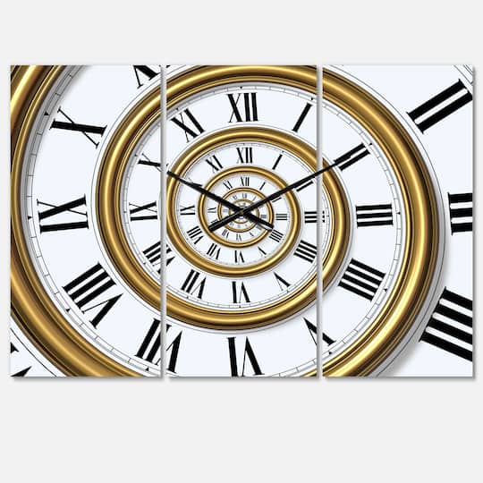Designart 'Time Spiral In Antique Style Modern Multipanel Wall Clock